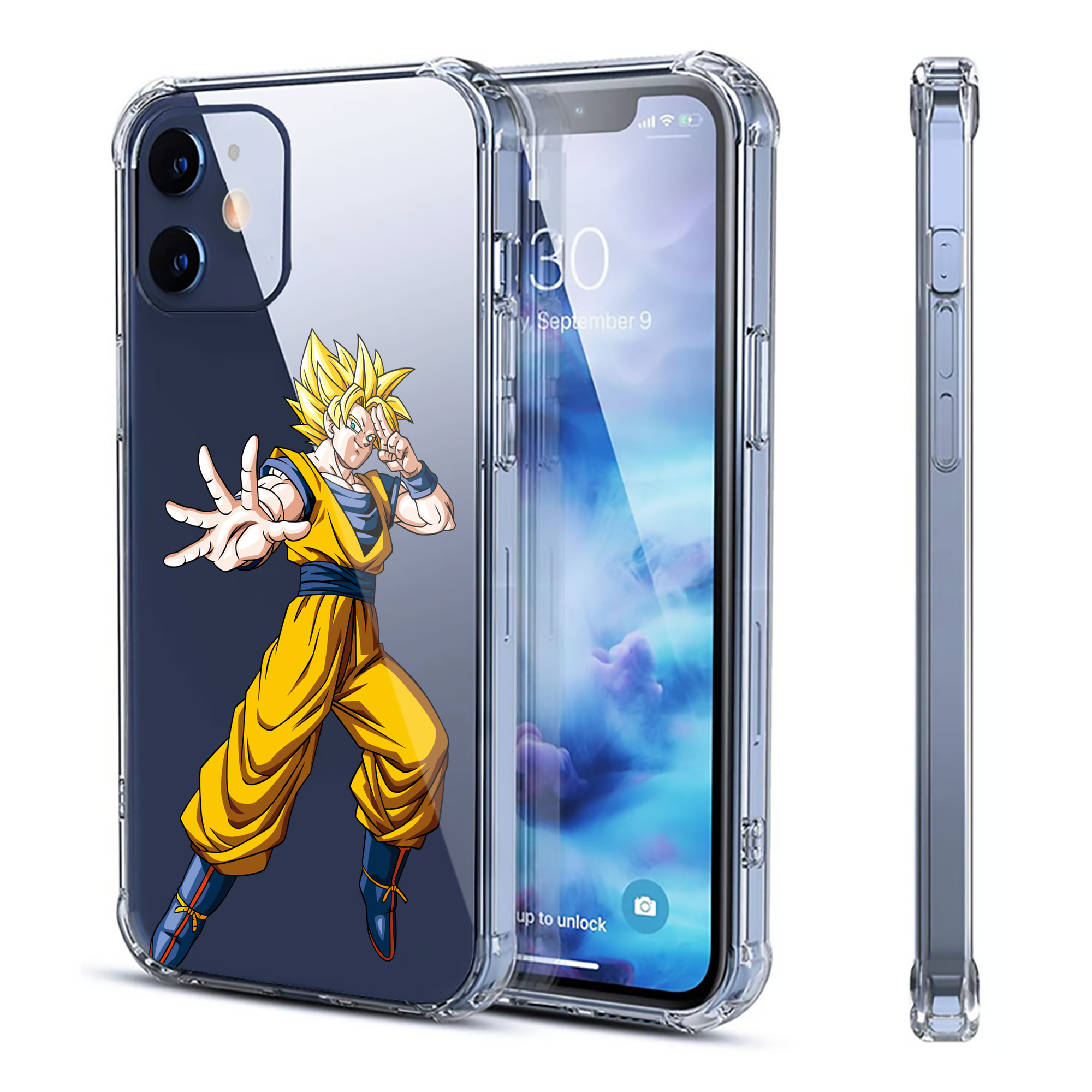 （画像用） ドラゴンボール 孫悟空（そん ごくう）Son Goku カカロット DRAGON BALL Kakarotto 【iPhone 12シリーズ対応】透明スマホケース（クリアソフトケース）